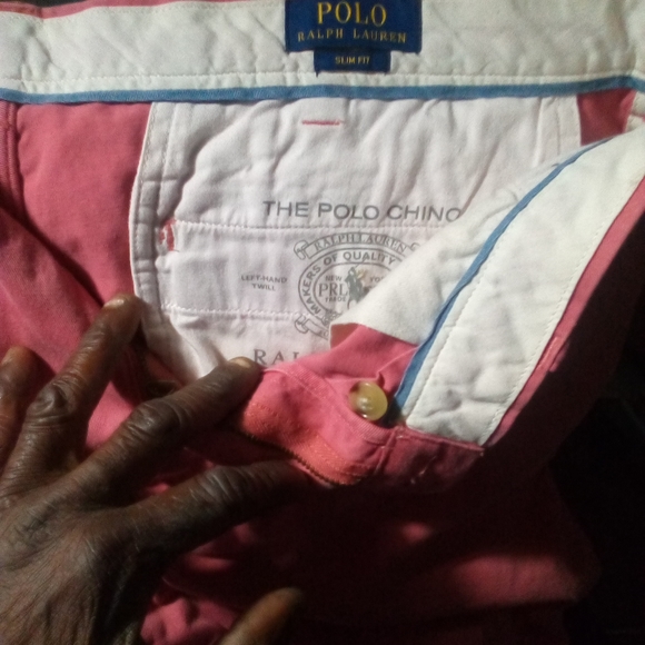 Ralph Lauren polo shorts pink used to be pants I cut them down and sewed them - Picture 2 of 4